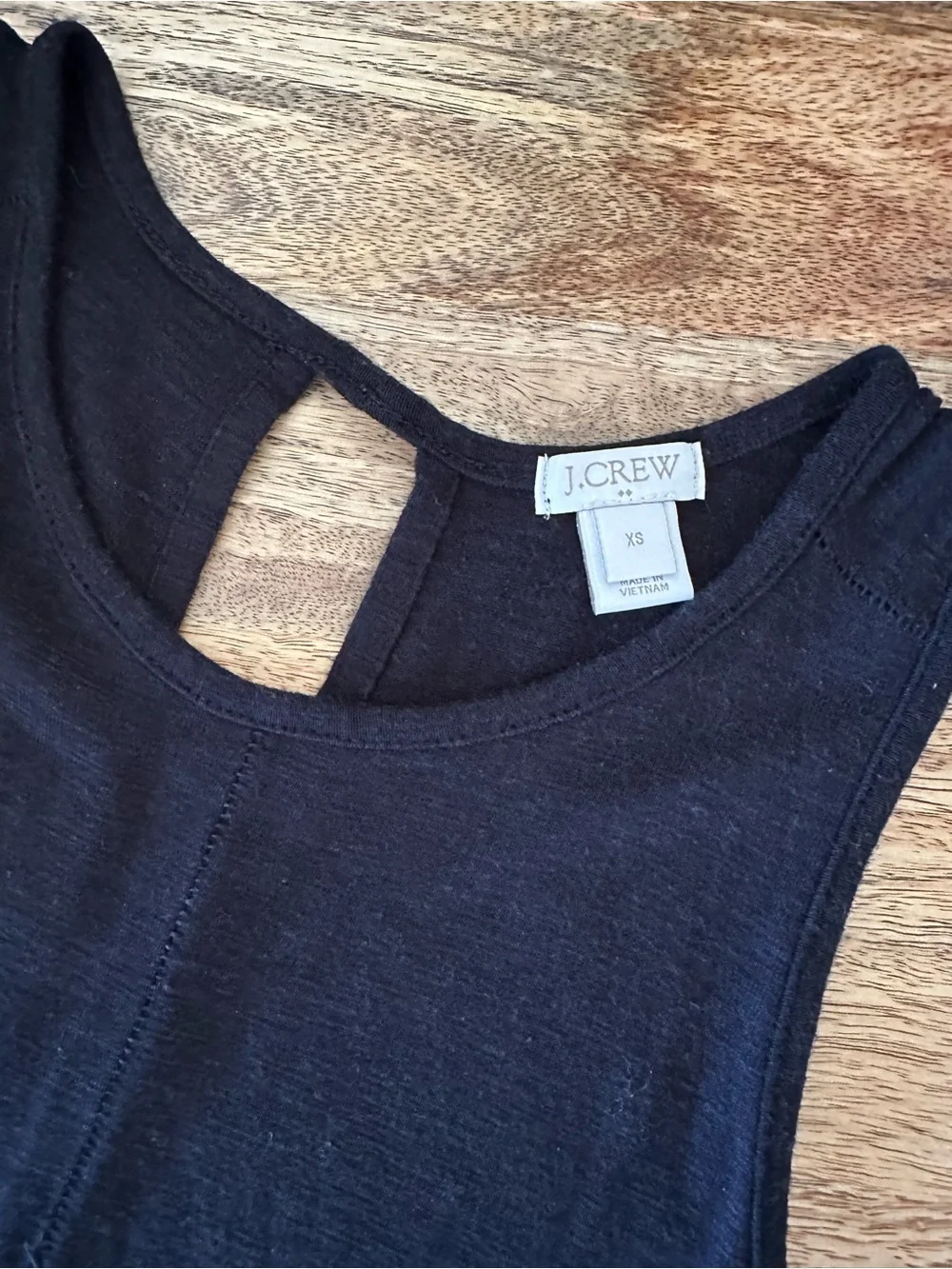 J. Crew Black Sleeveless Layered-Hem Tank Top